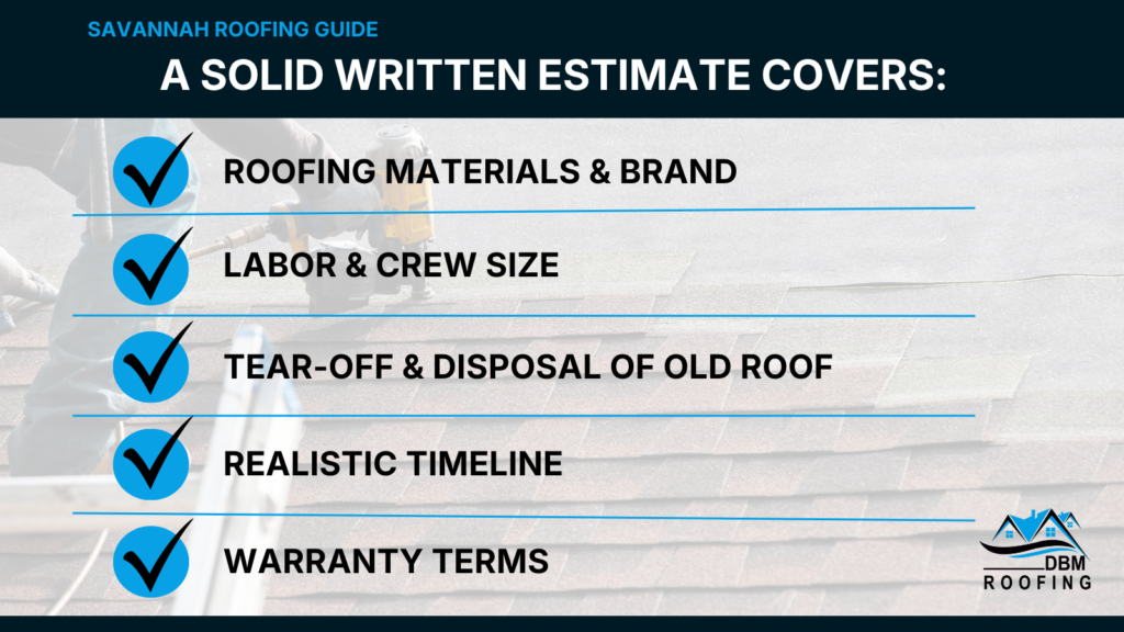 infographic about how to get a solid written estimate